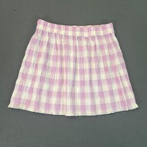Kendall & Kylie Womens Med Lilac Plaid Mini Skirt Elastic Stretch Picnic Y2K NWT